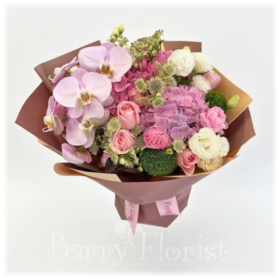 BOU 0200 蝴蝶蘭+粉玫瑰 花束