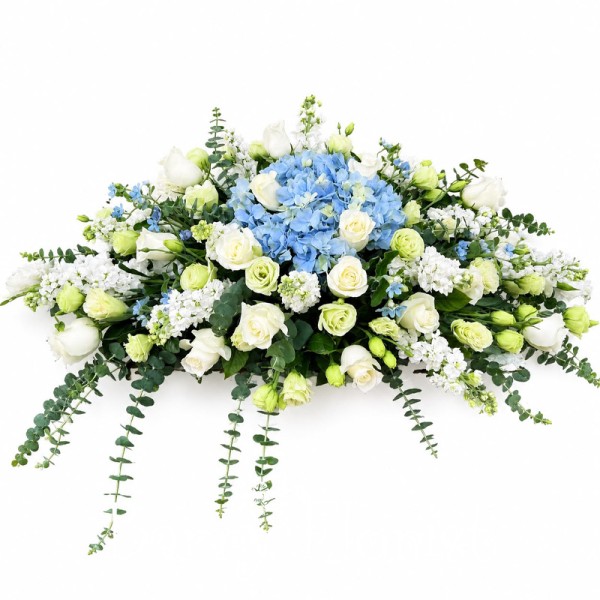 SYM 0132 白色玫瑰白事棺面花