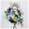 SYM 0128 Blue Peony Chrysanthemum + Hydrangea Funeral Flower Basket